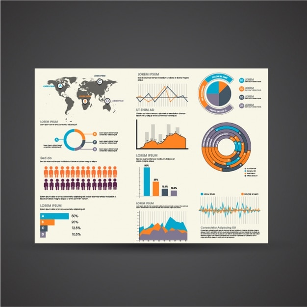 Selection of business items for infographics