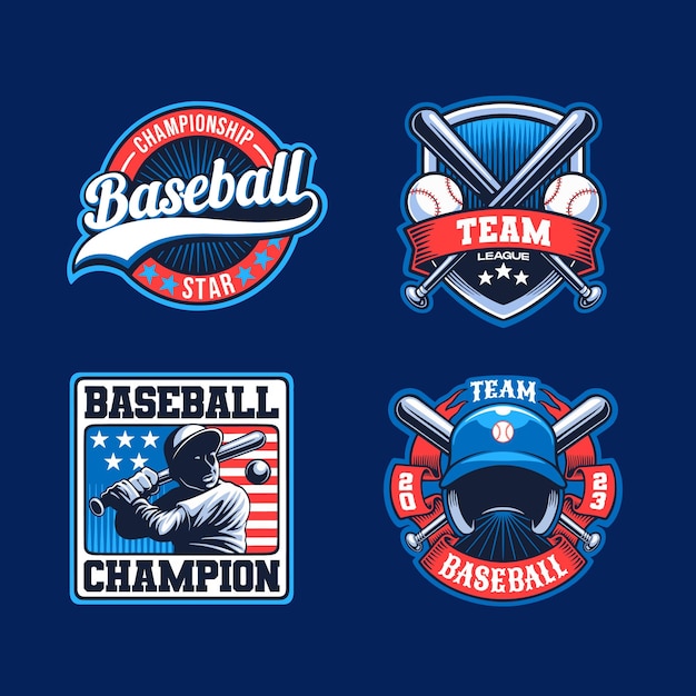 Vector selection of classic baseball logo