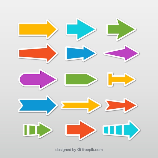 selection of colorful arrow stickers