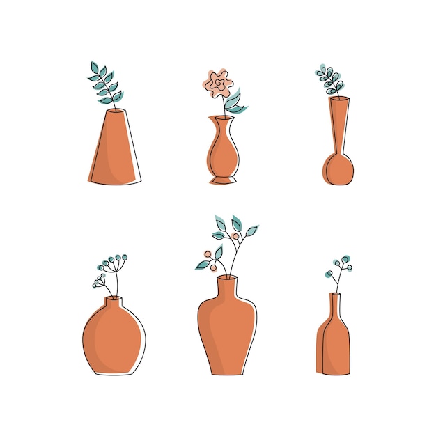 Selection of minimal flower pots