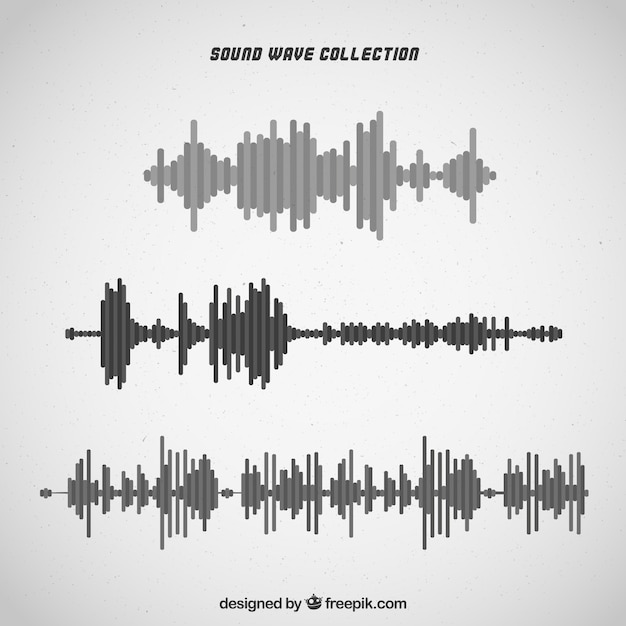 Selection of sound waves in gray tones