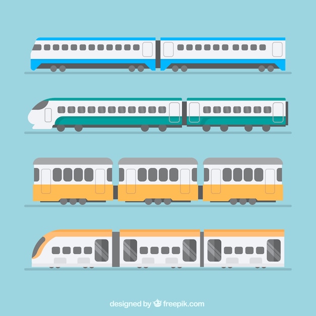 Selection of trains in flat design