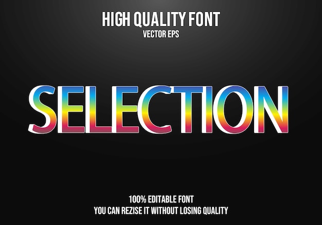 Selection vector text font effect