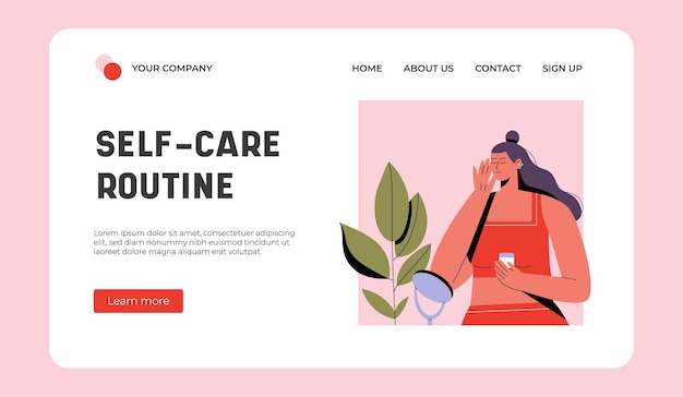 Vector self care routine landing page