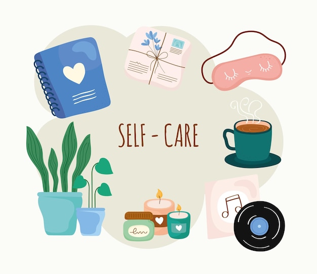 Vector self care symbol group