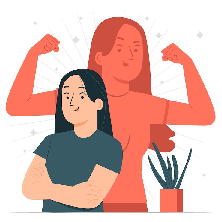 Vector self confidenceconcept illustration