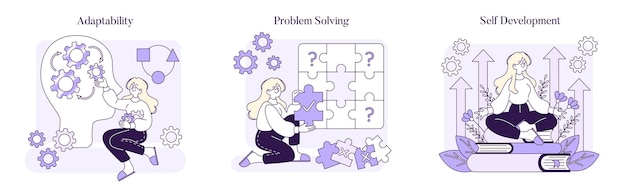 Self development set a visual narrative on adaptability in thought puzzlesolving acuity and the