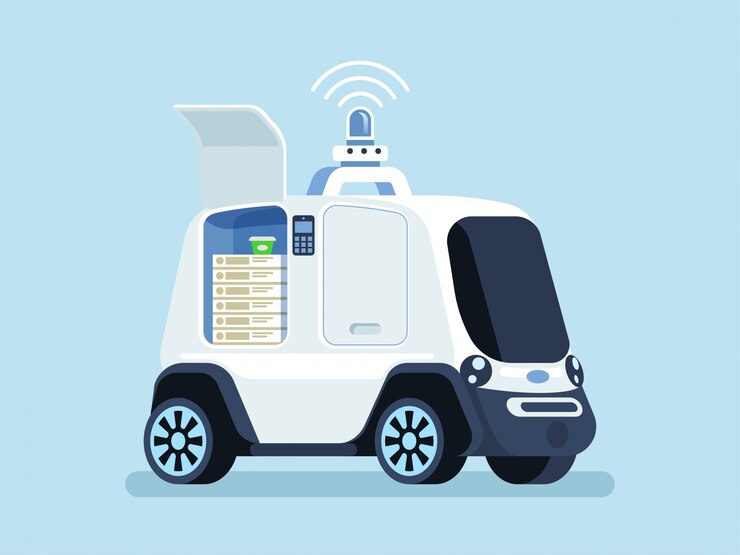 Vector self-driving vehicle to deliver pizza