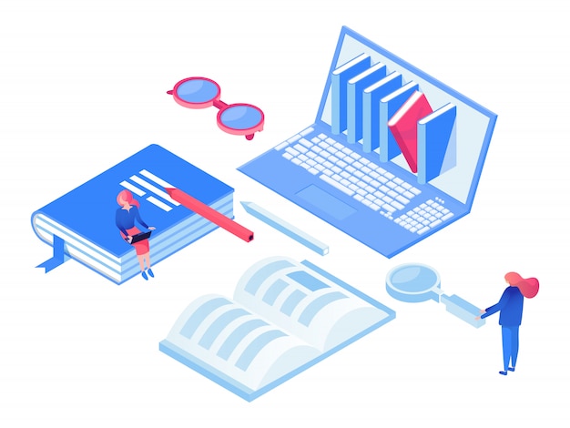 Vector self education isometric  concept