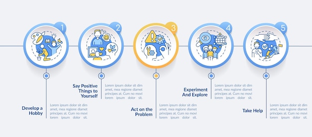 Self esteem improvement circle infographic template