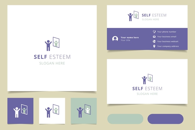 Self esteem logo design with editable slogan branding book