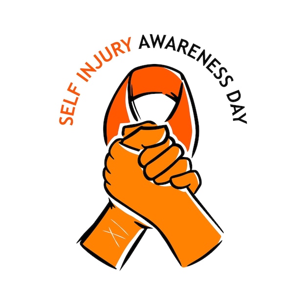 Self injury awareness day concept design siad dagen wereldwijd bewustzijn