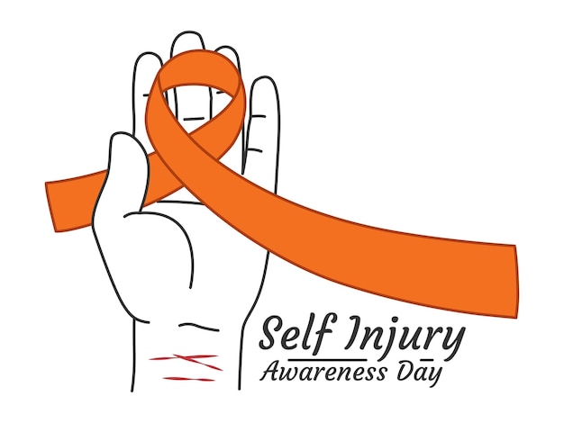 Self Injury Awareness Day Concept Design SIAD dagen wereldwijd bewustzijn