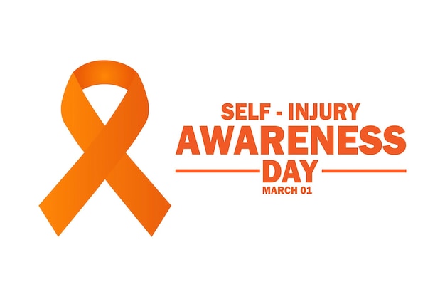 Self injury awareness day vector illustration march 01 holiday concept template for background