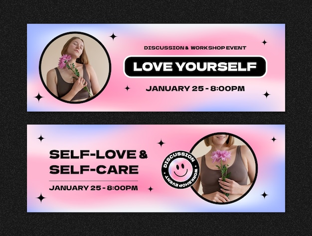 Vector self love banner template