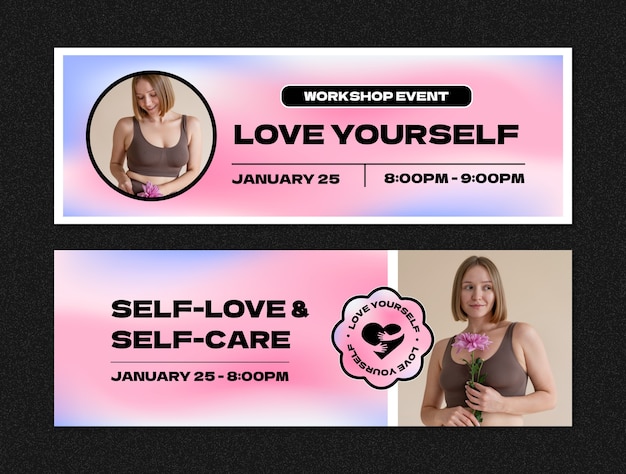 Vector self love banner template