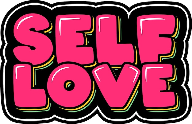 Self Love Lettering Vector