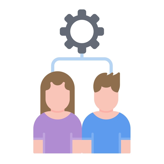 Self Organizing Team Flat Illustration