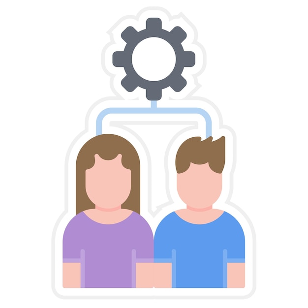 Self Organizing Team Flat Illustration