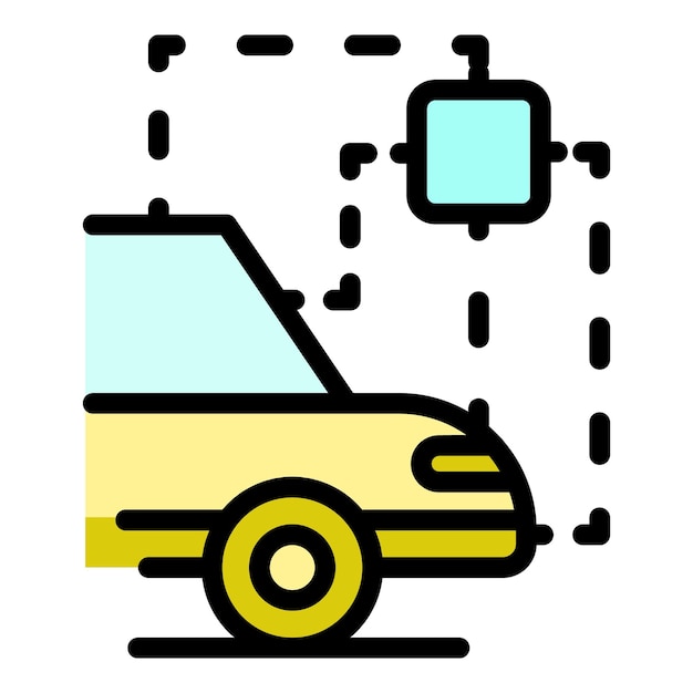 Vettore icona auto con parcheggio autonomo profilo icona vettoriale auto con parcheggio autonomo per il web design isolato su sfondo bianco piatto