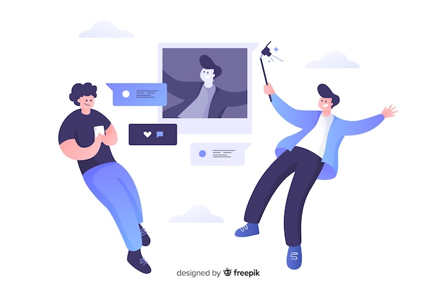 Self photo concept illustration flat design