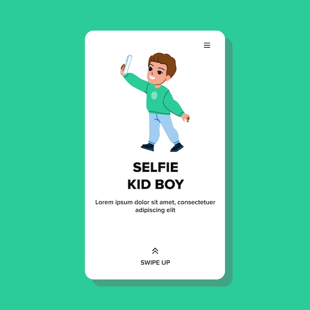 Selfie jongen jongen vector