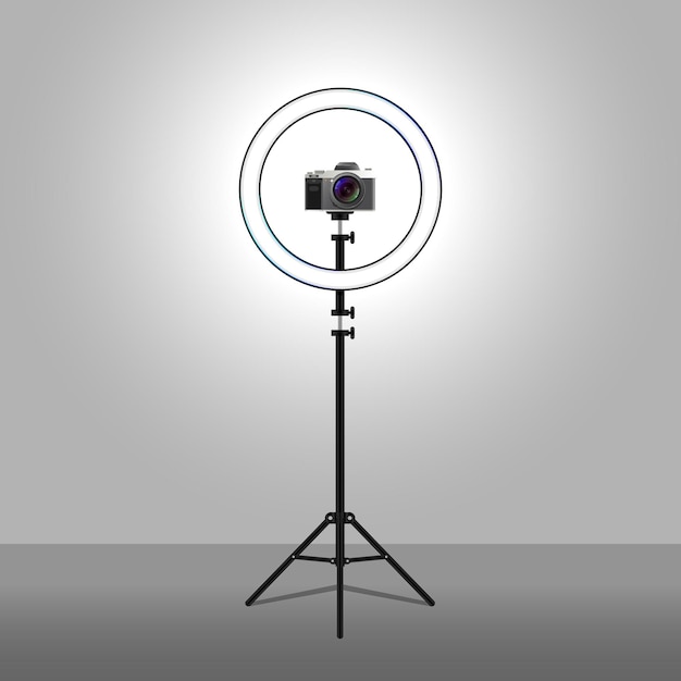 Vector selfie ring light multicolored camera holder for live stream ringlight for meeting