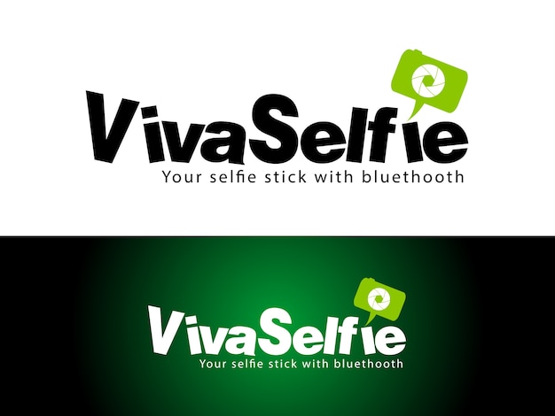 Vettore disegno del logo del bastone selfie