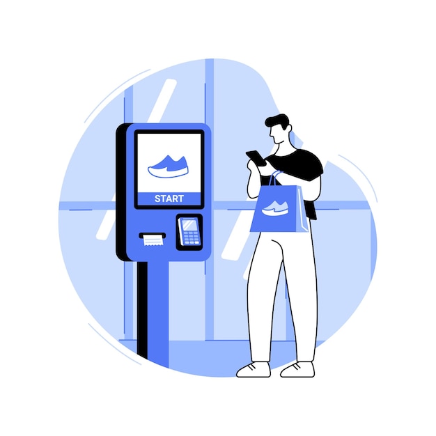 Selfservice betaling geïsoleerde cartoon vectorillustraties