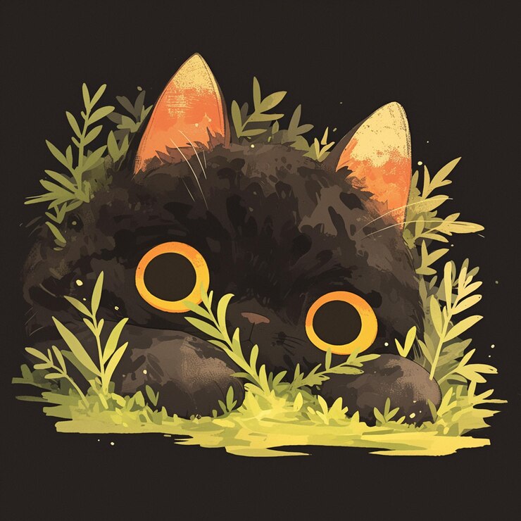 Vector selkirk rex cat rolling in catnip