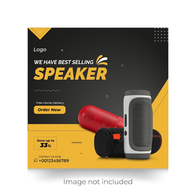 Vector sell a speaker social media post template