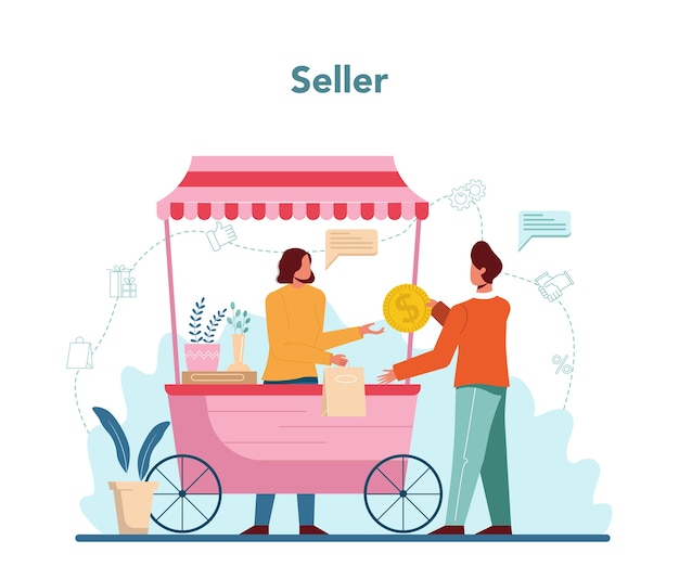 Vector seller concept illustration