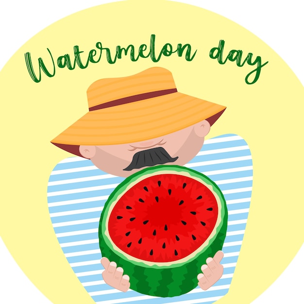 Vector seller-for-watermelon-day