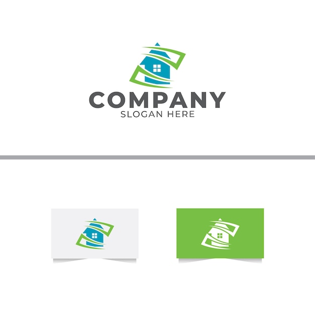 Vector selling home or credit home logo design template