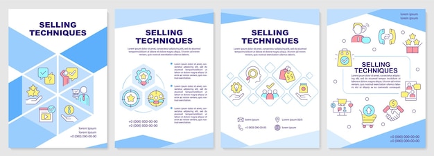 Selling techniques blue brochure template