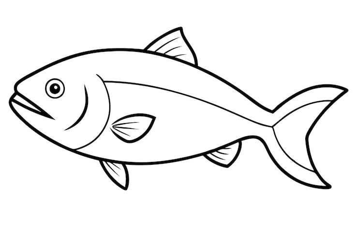 Vector selmon fish lijn kunst vector illustratie