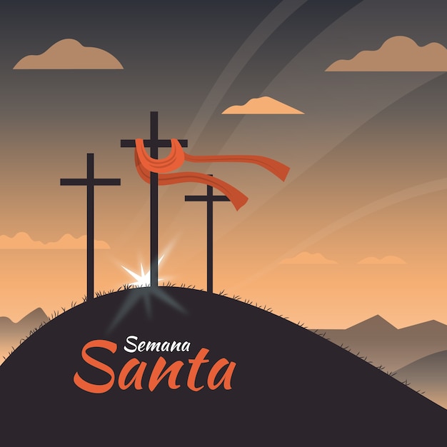 Vector semana santa met kruisen