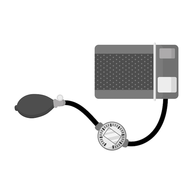ベクトル 血圧を測定するための聴診器を備えた半自動血圧計。医療の概念。