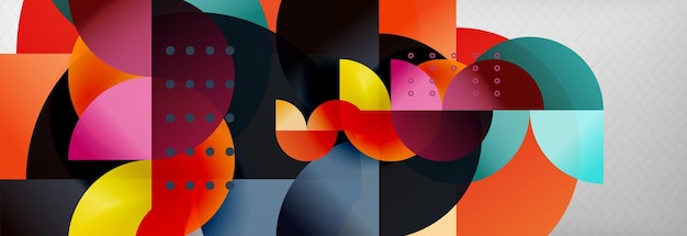 Semi-cirkel geometrische achtergronden op grijs modern geometrisch patroon ontwerp Vector bedrijf of technologie presentatie ontwerp sjabloon brochure of flyer patroon of geometrische banner