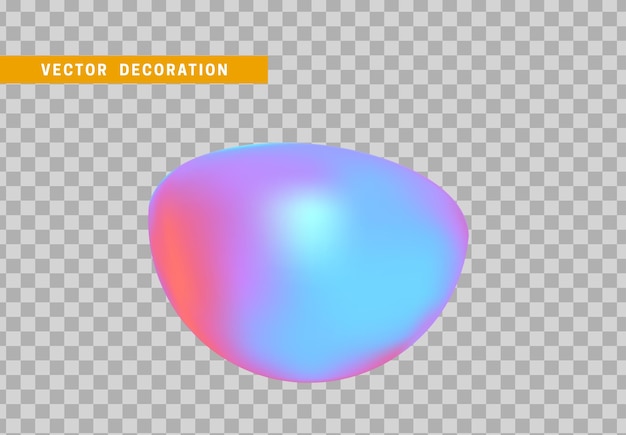 Semi sphere isolated with colorful hologram chameleon color gradient. 3d objects geometric shape. vector illustration