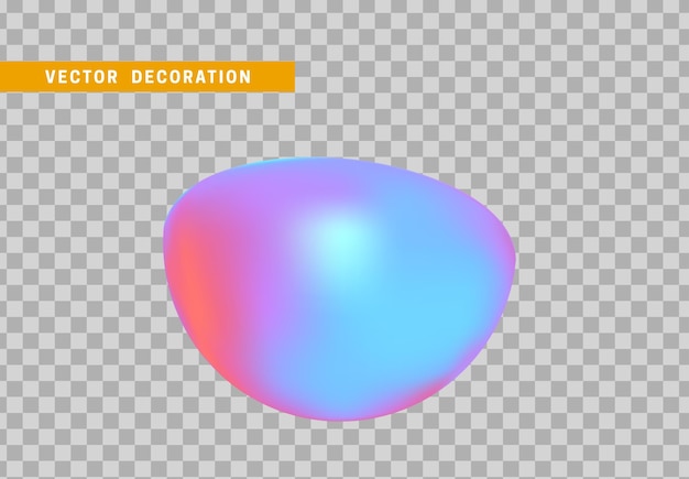 Полусфера изолирована красочным градиентом цвета хамелеона голограммы. 3d объекты геометрической формы. векторная иллюстрация