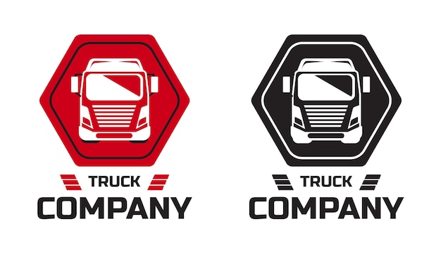 Vector semi trailer truck badge logo