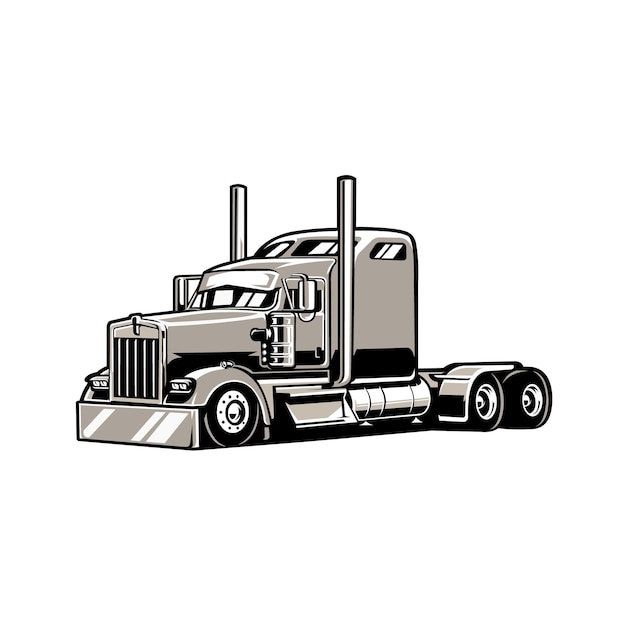 Semi truck 18 wheeler vector isolated eps perfect vector for freight and trucking related business