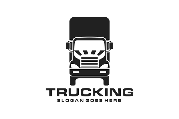 semi truck logo design vector