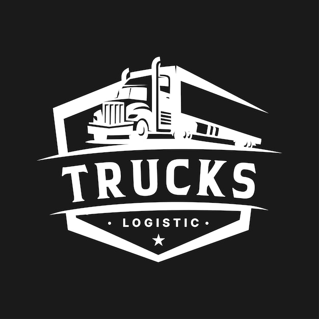 Vector semi truck logo designs template illustration