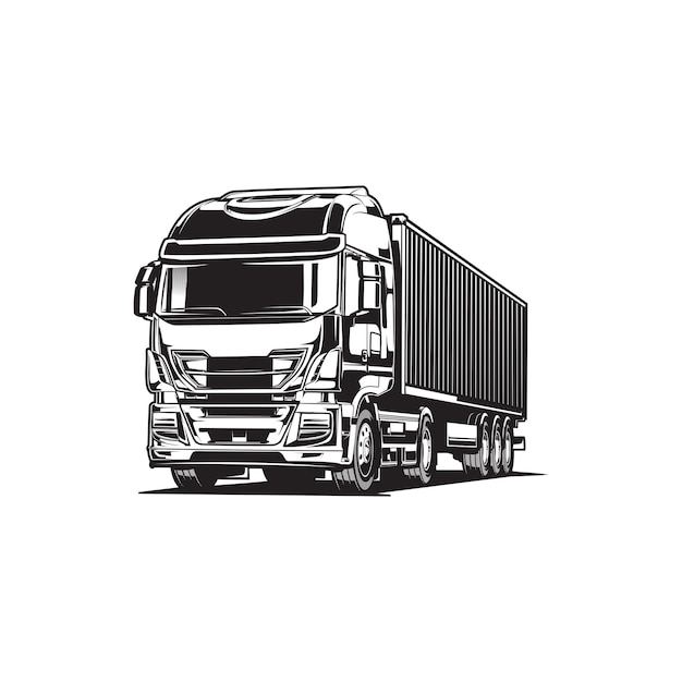 Вектор Логотип грузовика с прицепом логотип грузоперевозок