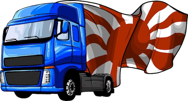 semi truck vector front view