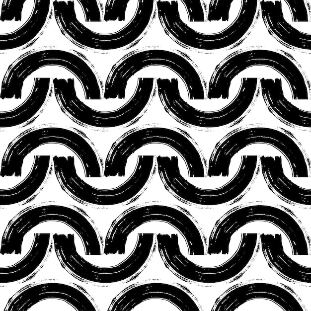 Semicircles with a dry brush make a seamless pattern