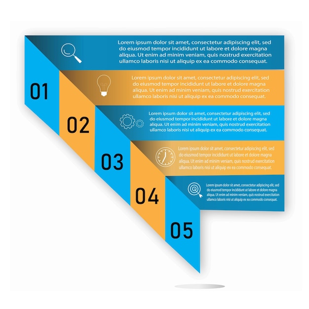 Semicircular pie chart divided into 5 colorful sectors Concept of five features of startup project