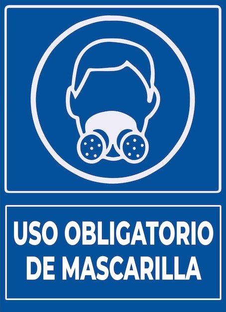 Vettore senaletica_uso_obligatorio_mascarilla